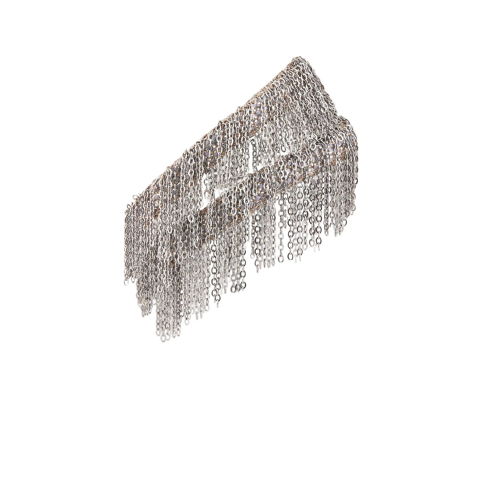 Nº 1C001 Double Wrap White Bronze Fringe Bracelet